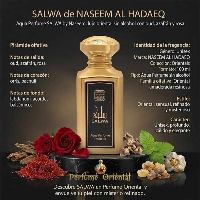 Aqua Perfume SALWA by Naseem-100ml Unisex Sin Alcohol - Image 3