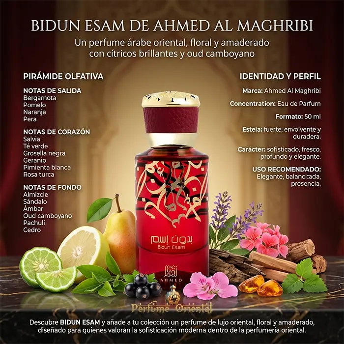 Perfume BIDUN ESAM- 50ml edp- AHMED AL MAGHRIBI Unisex - Image 3