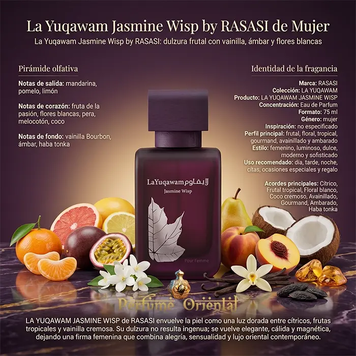 La Yuqawam Jasmine Wisp by RASASI edp 75ml de Mujer - Image 3