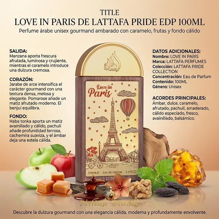 LOVE IN PARIS – LATTAFA PRIDE | Perfume Árabe Unisex 100ML - Image 3