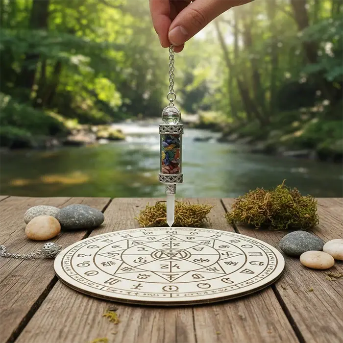 Péndulo Minerales 7 Chakras 8,5 cm – Armonía