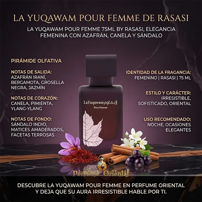 Perfume LA YUQAWAM POUR FEMME de RASASI-75ml - Image 3