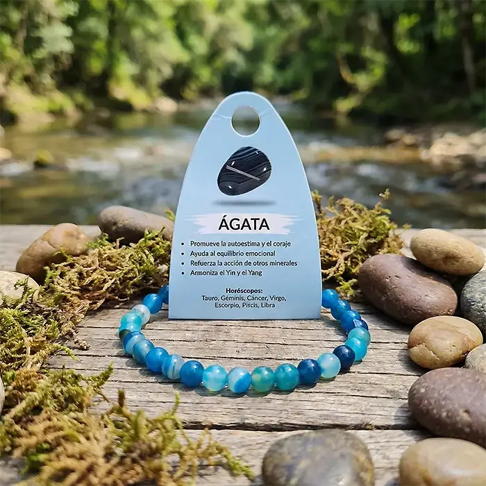 Pulsera de Ágata Azul – Equilibrio Emocional y Confianza Interior