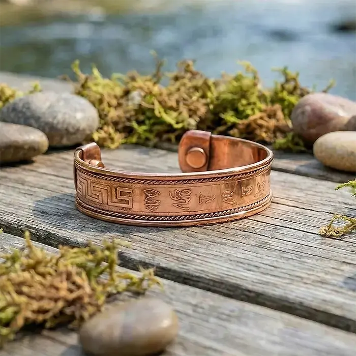 Pulsera de Cobre con Imán Om Mani Padme Hum – Paz Interior y Protección Espiritual