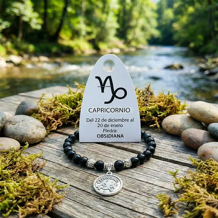 Pulsera Horóscopo Capricornio de Obsidiana – Protección y Enfoque