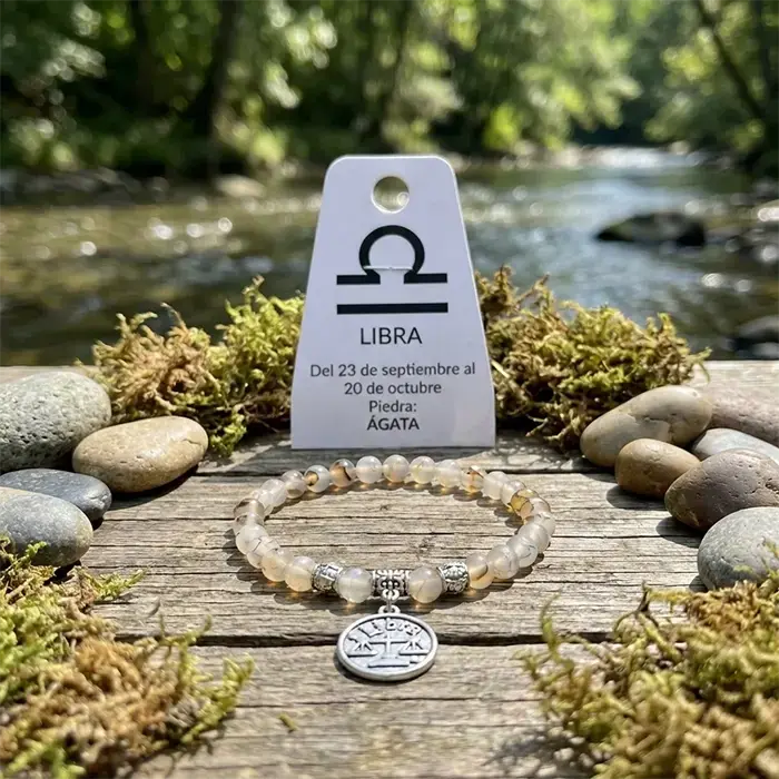 Pulsera Horóscopo Libra de Ágata – Equilibrio y Armonía Interior
