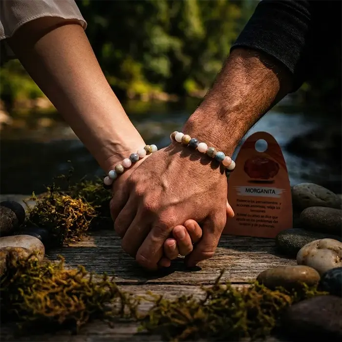 Pulsera Morganita Natural Elástica – Amor Consciente y Armonía Emocional - Image 3