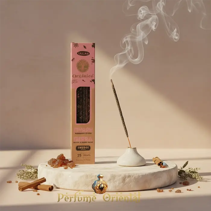 ULLAS Incienso Orgánico Mirra 25g Varillas Naturales